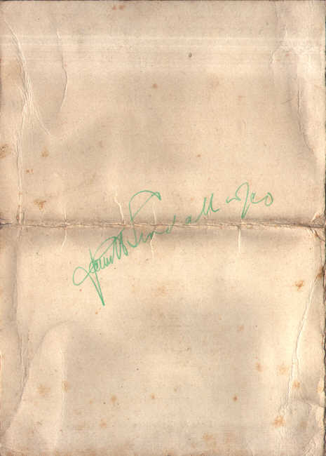 Christmas Menu for No.215 Squadron 1944, Back Page