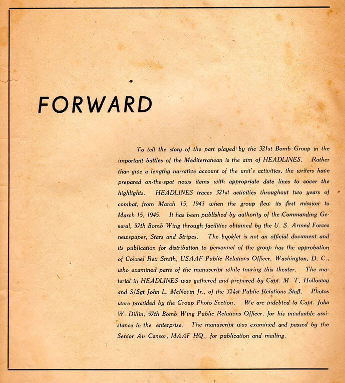 321st B.G. Headlines - Forward 