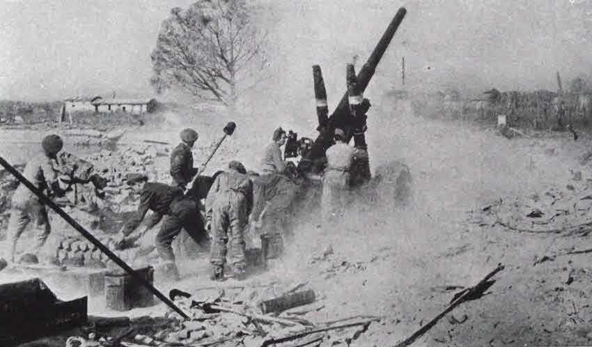 British 4.5in Mk II gun in Italy 