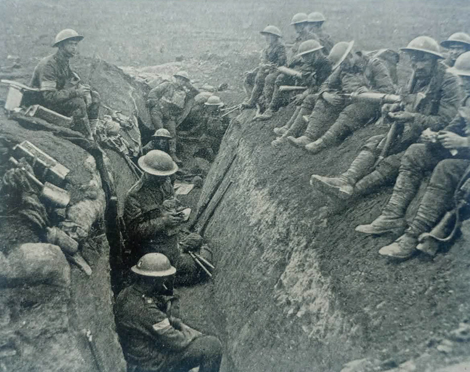 Troops from 58th (London) Division near Albert, 9 August 1918 