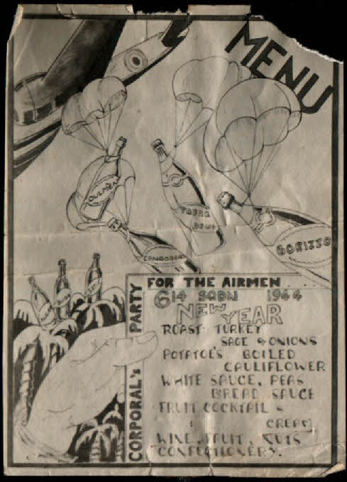 No.614 Squadron New Year Menu 1944 