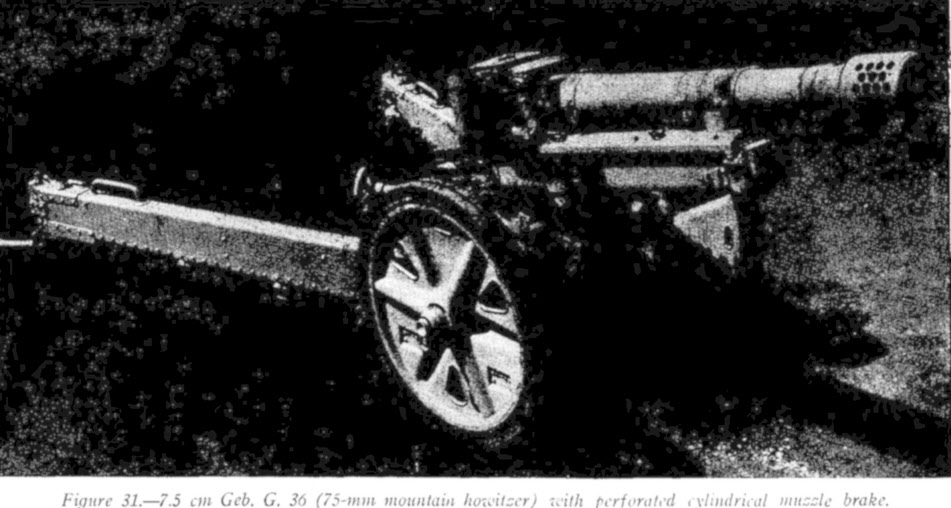 7.5cm Gebirgsgeschutz 36 from the right 