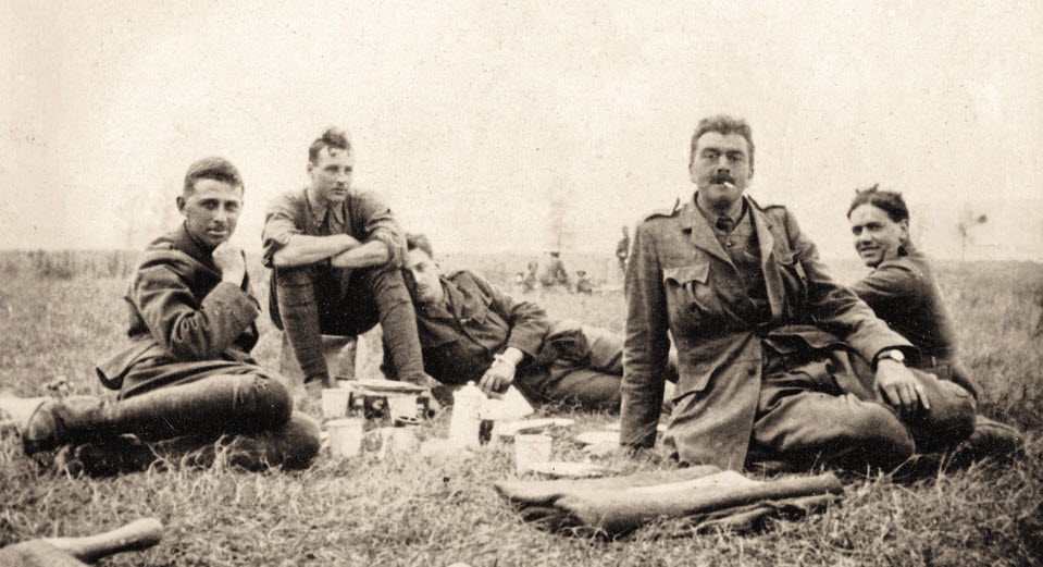 Officers of 9th Rifle Brigade, August 1916