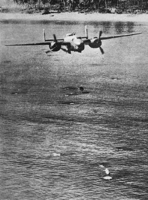 North American B-25 Mitchell skip bombing at Wewak 