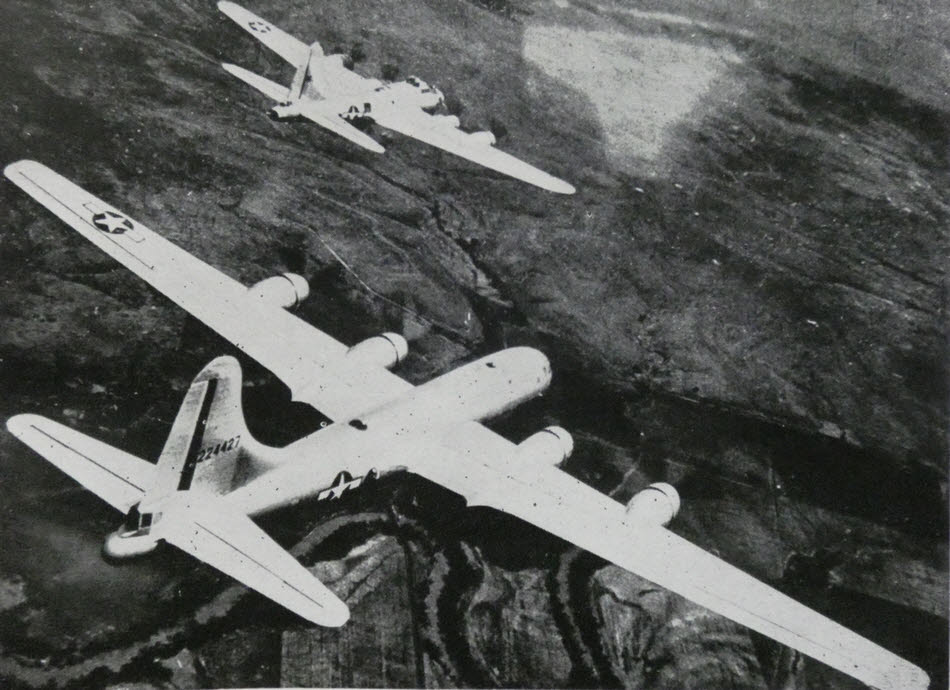 B-29 Superfortress and B-17 Flying Fortress together 