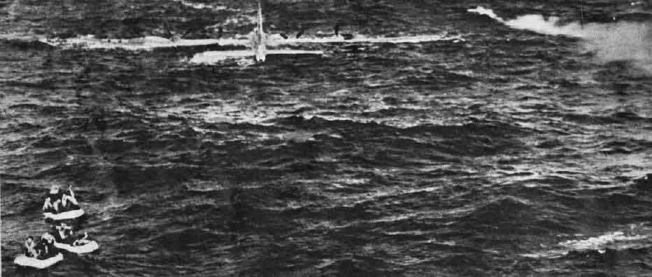 Crew escaping from ditched Boeing B-29 