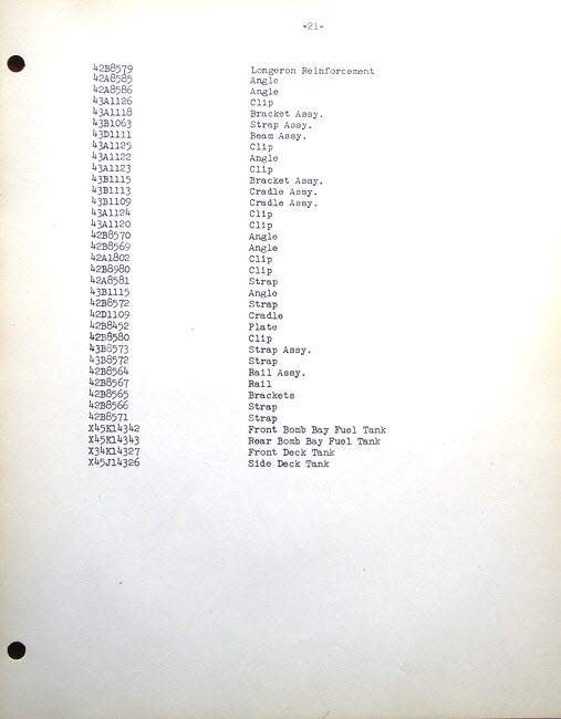 C-109 Modification Manual - p.21 Drawing List 