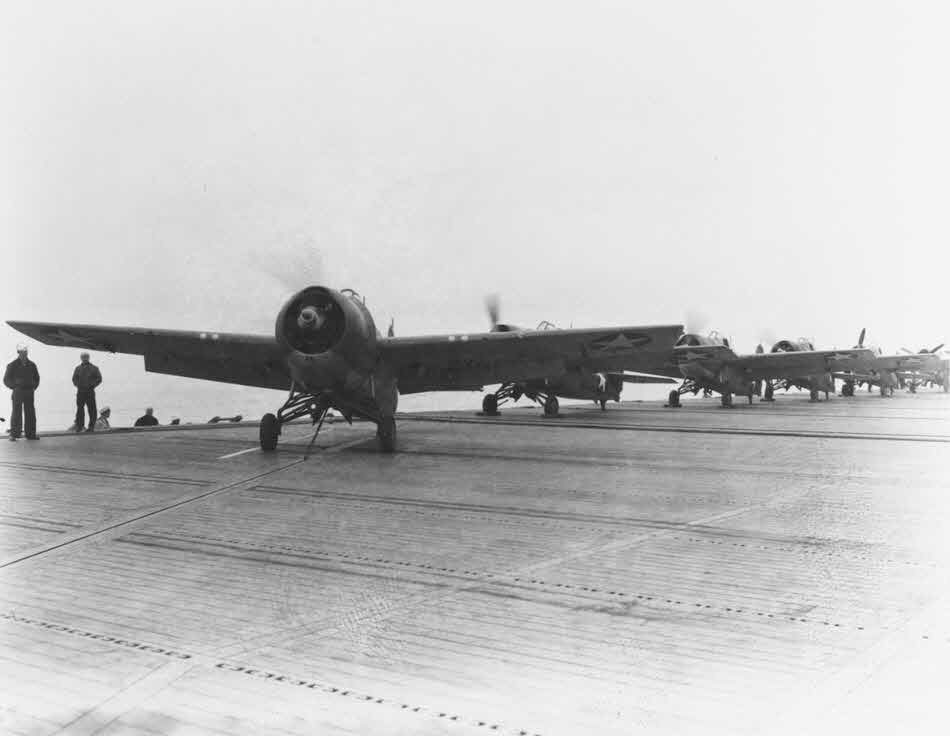 Grumman F4F-4 Wildcat on USS Long Island (CVE-1)