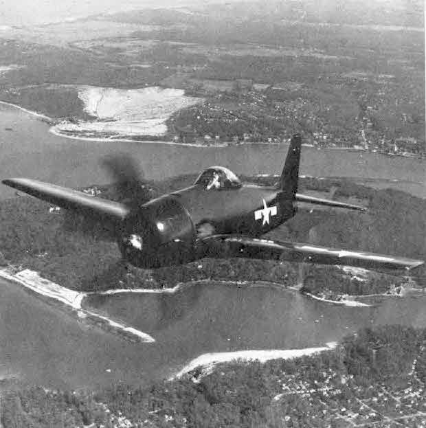 Grumman F8F Bearcat from the front and above 