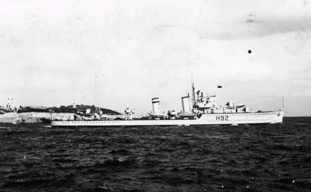 Side view of HMS Glowworm