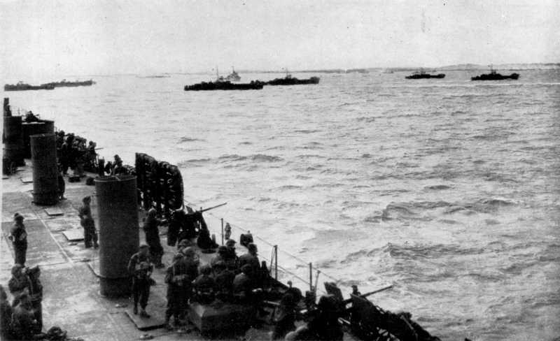 Landing Craft Infantry pass Landing Ship Tank