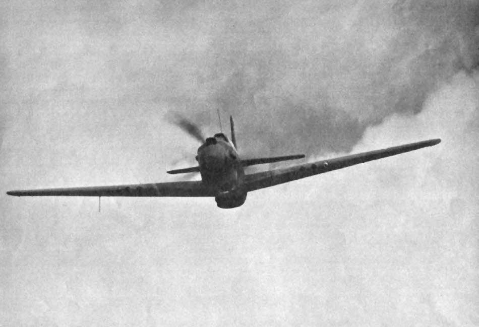 North American P-51 Mustang from the front 