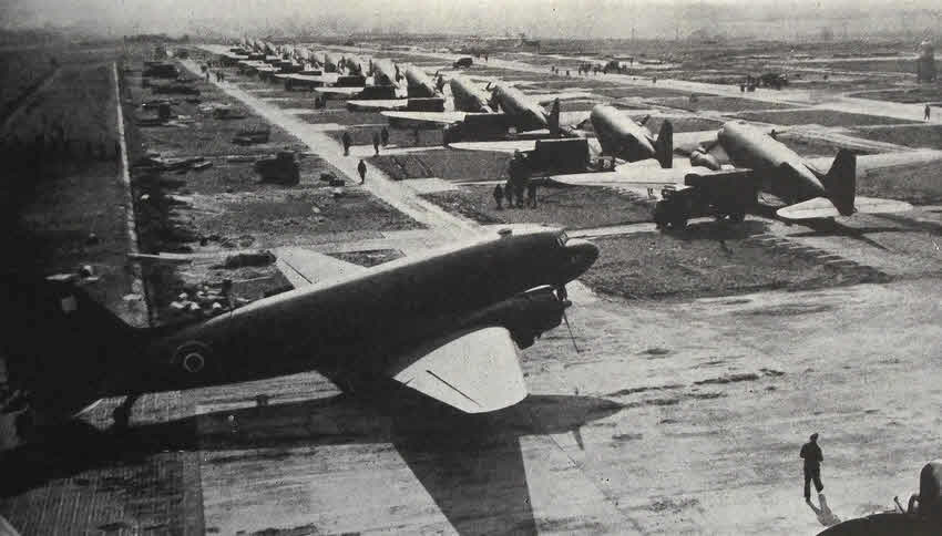 Dakotas of RAF Transport Command in Belgium 