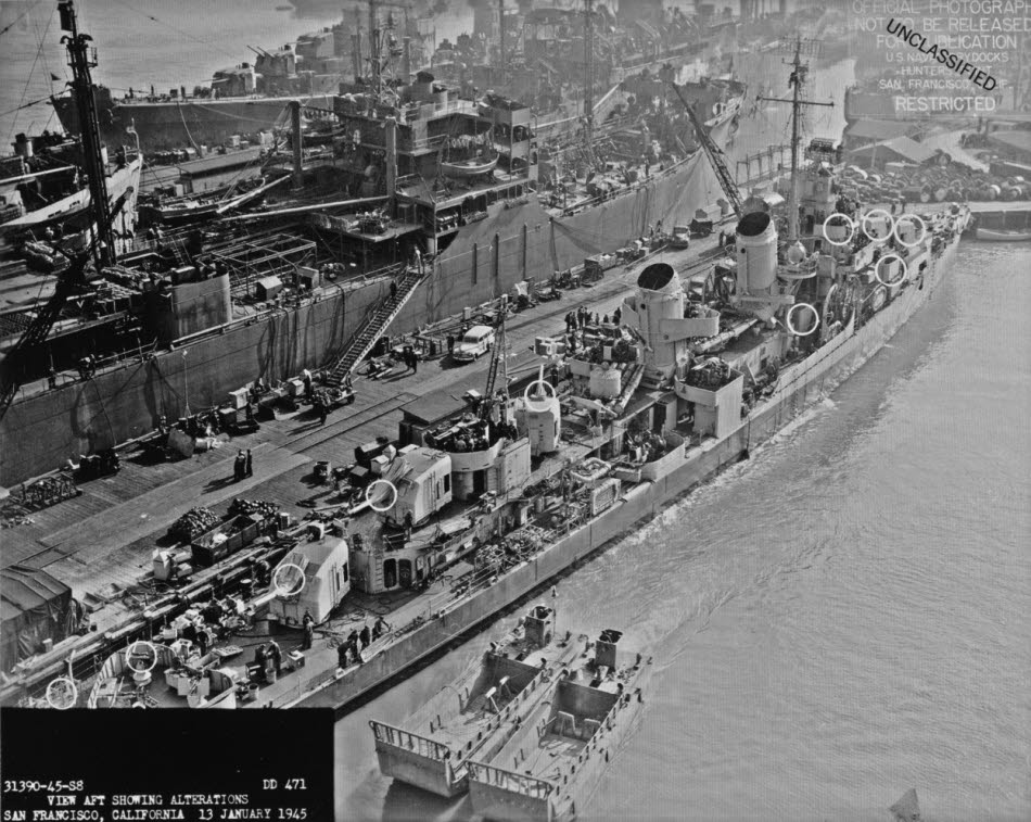 USS Beale (DD-471) at San Francisco, 13 January 1945 