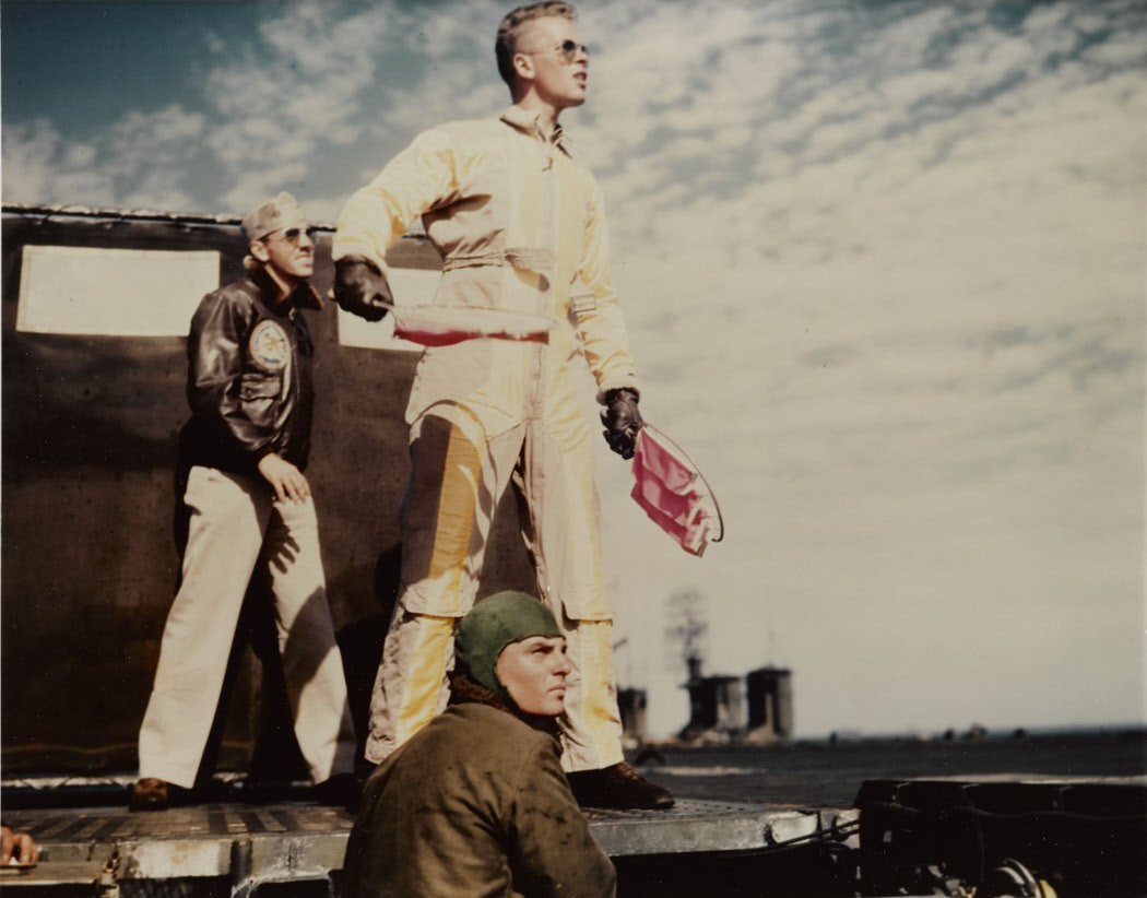 Landing Signal Officer, USS Belleau Wood (CVL-24), 1945 