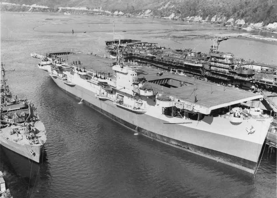 USS Block Island (CVE-21) fitting out at Seattle 