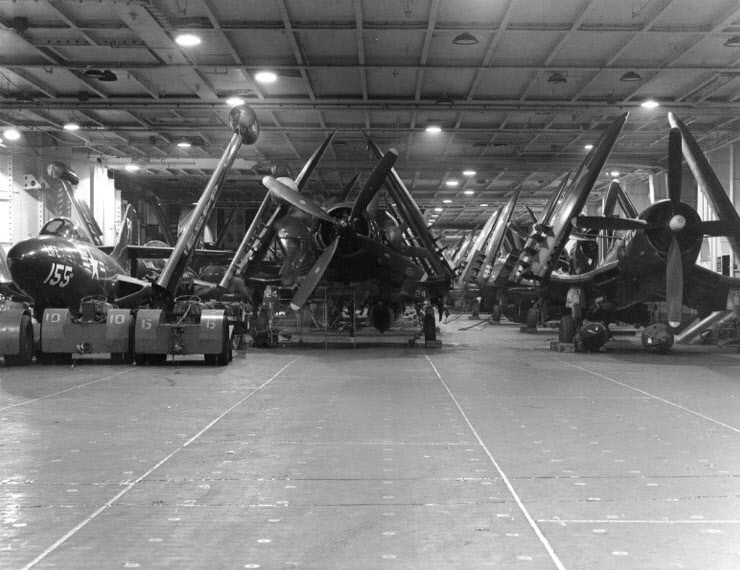 Hanger of USS Bon Homme Richard (CV-31), 1952 