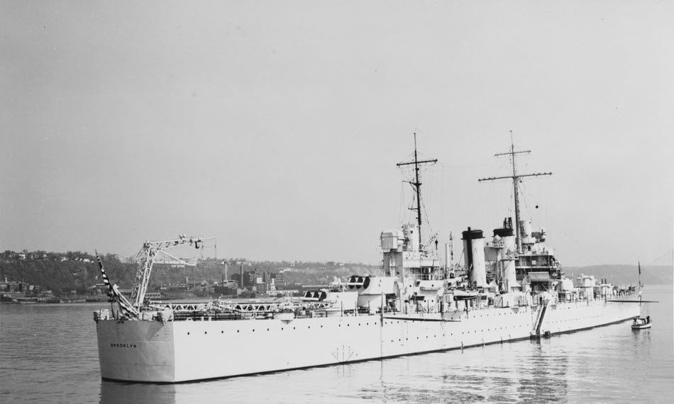 USS Brooklyn (CL-40) in the Hudson River, 1939 