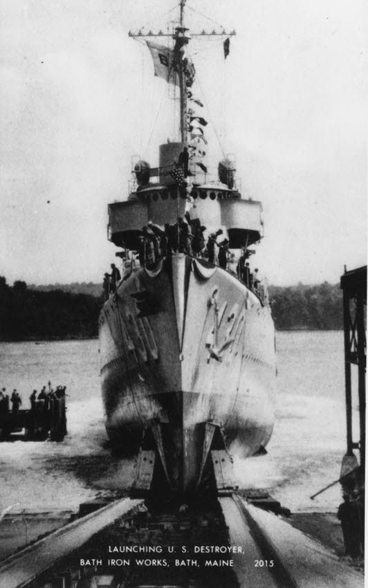 USS Eberle (DD-430) being launched, 1940 