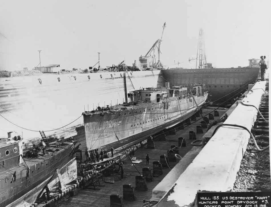 USS Hart (DD-110) under construction, Union Iron Works, 1918 