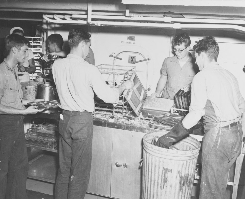 Cleaning Mess Trays, USS Kearsarge (CV-33) 