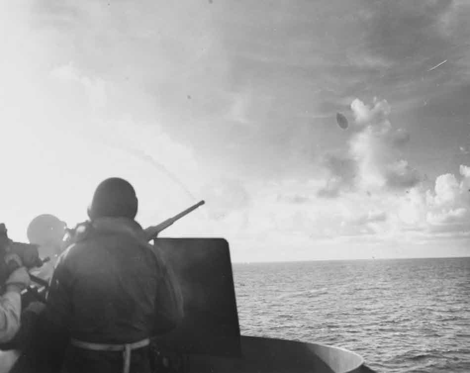 20mm AA gun on USS Kitsun Bay (CVE-71) 