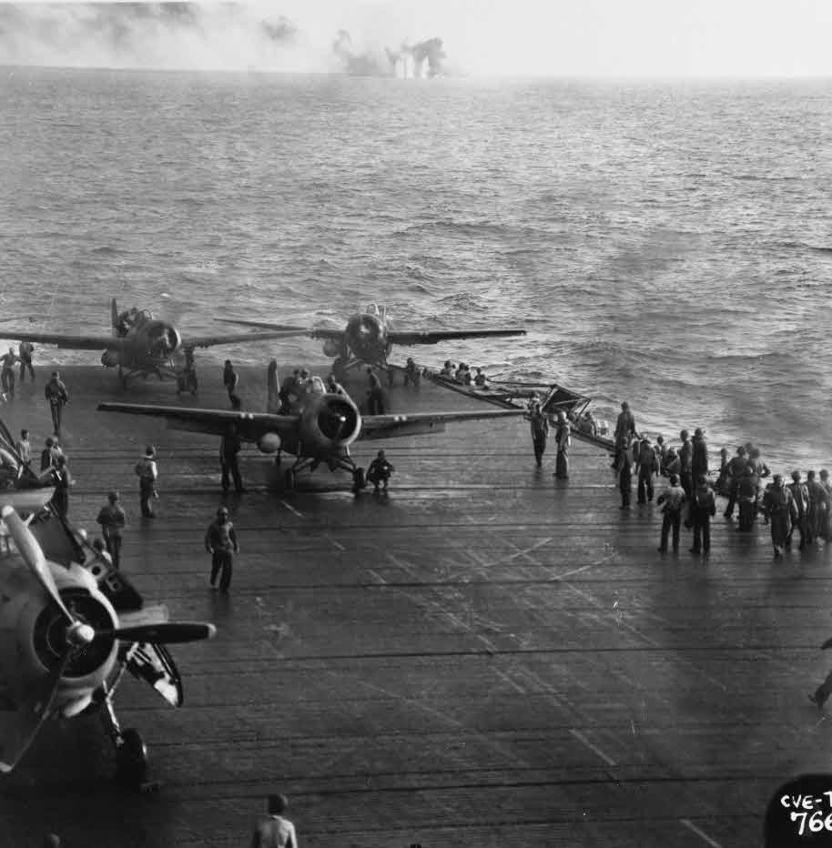 FM-2 Wildcats on USS Kitsun Bay (CVE-71), Samar 