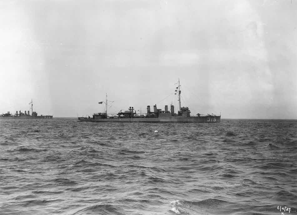 USS La Vallette (DD-315) during Presidential Review, 1927 