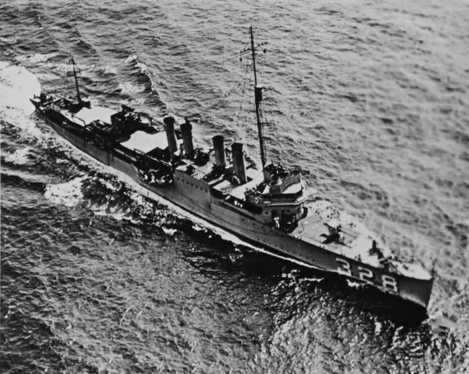 USS Lamson (DD-328) from Above 