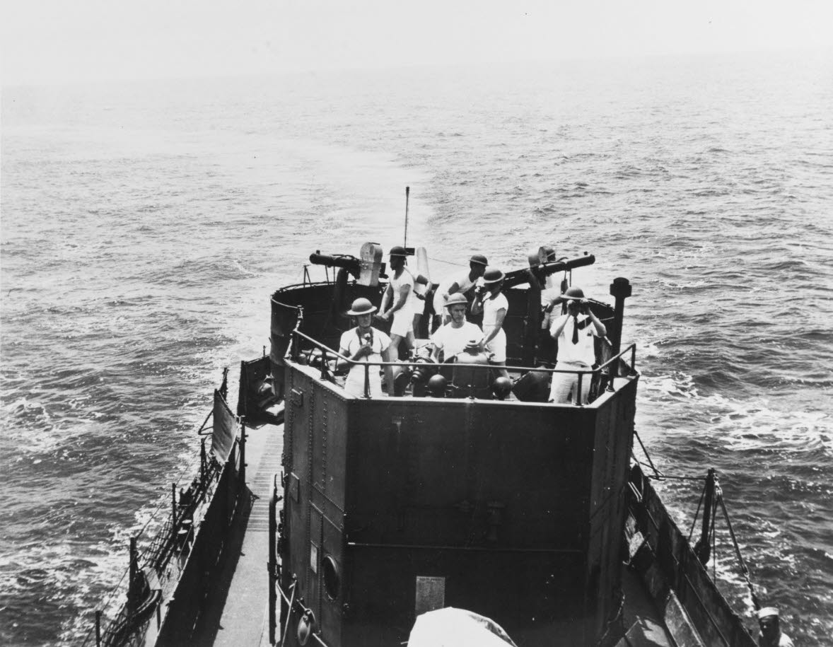 Secondary conning station on USS Mahan (DD-364) 