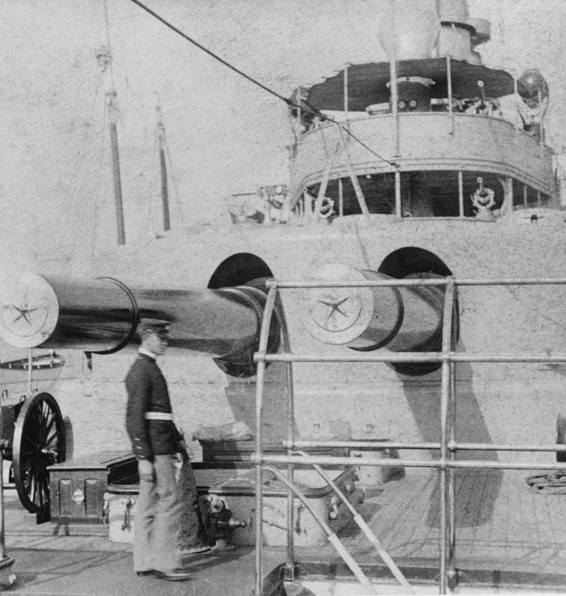 Aft 13in guns, USS Massachusetts (BB-2) 