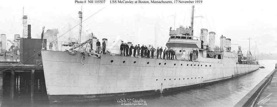 USS McCawley (DD-276), Boston, 1919 