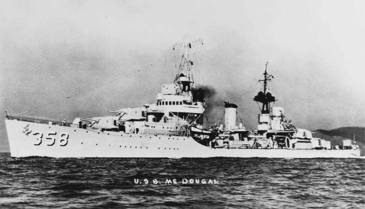 USS McDougal (DD-358) from the left 