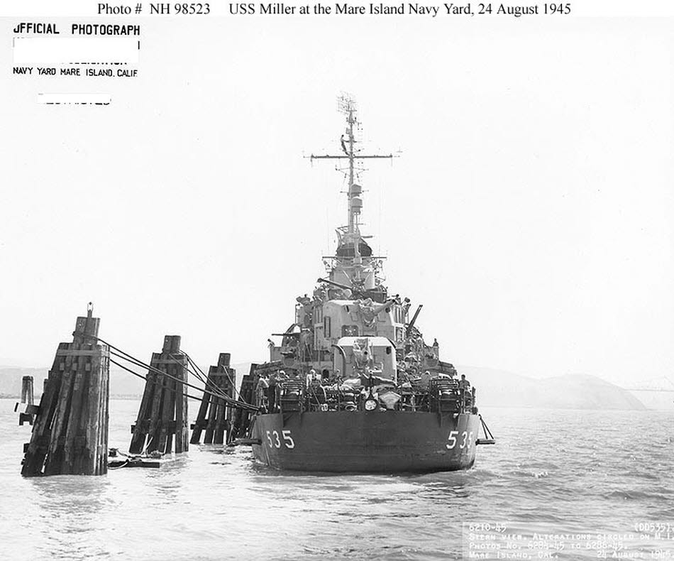 USS Miller (DD-535) at Mare Island, 24 August 1945 