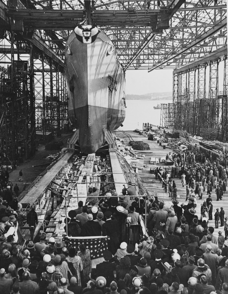 USS Northampton (CLC-1) being launched 