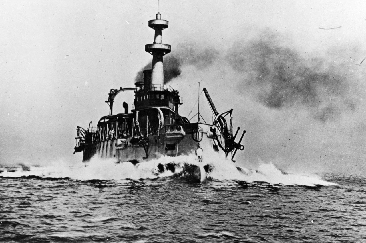 USS Oregon (BB-3) on initial trials 
