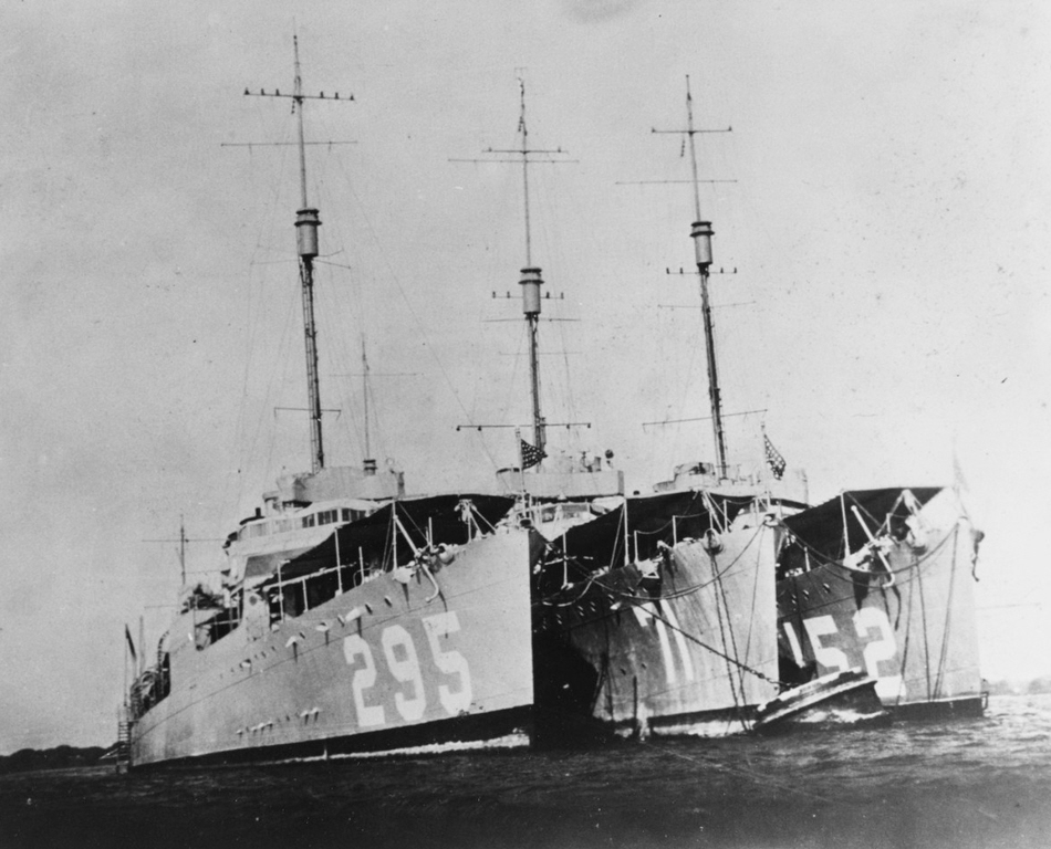 USS Osborne (DD-295), USS Craven (DD-71) and USS DuPont (DD-152), Charleston, SC, 1920 