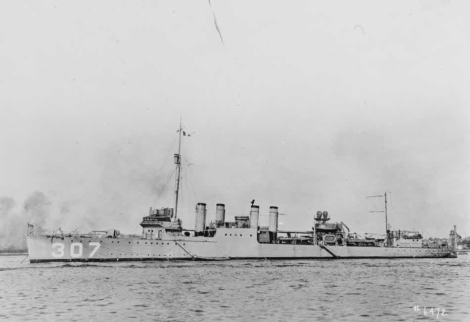 USS Paul Hamilton (DD-307), early 1920s 
