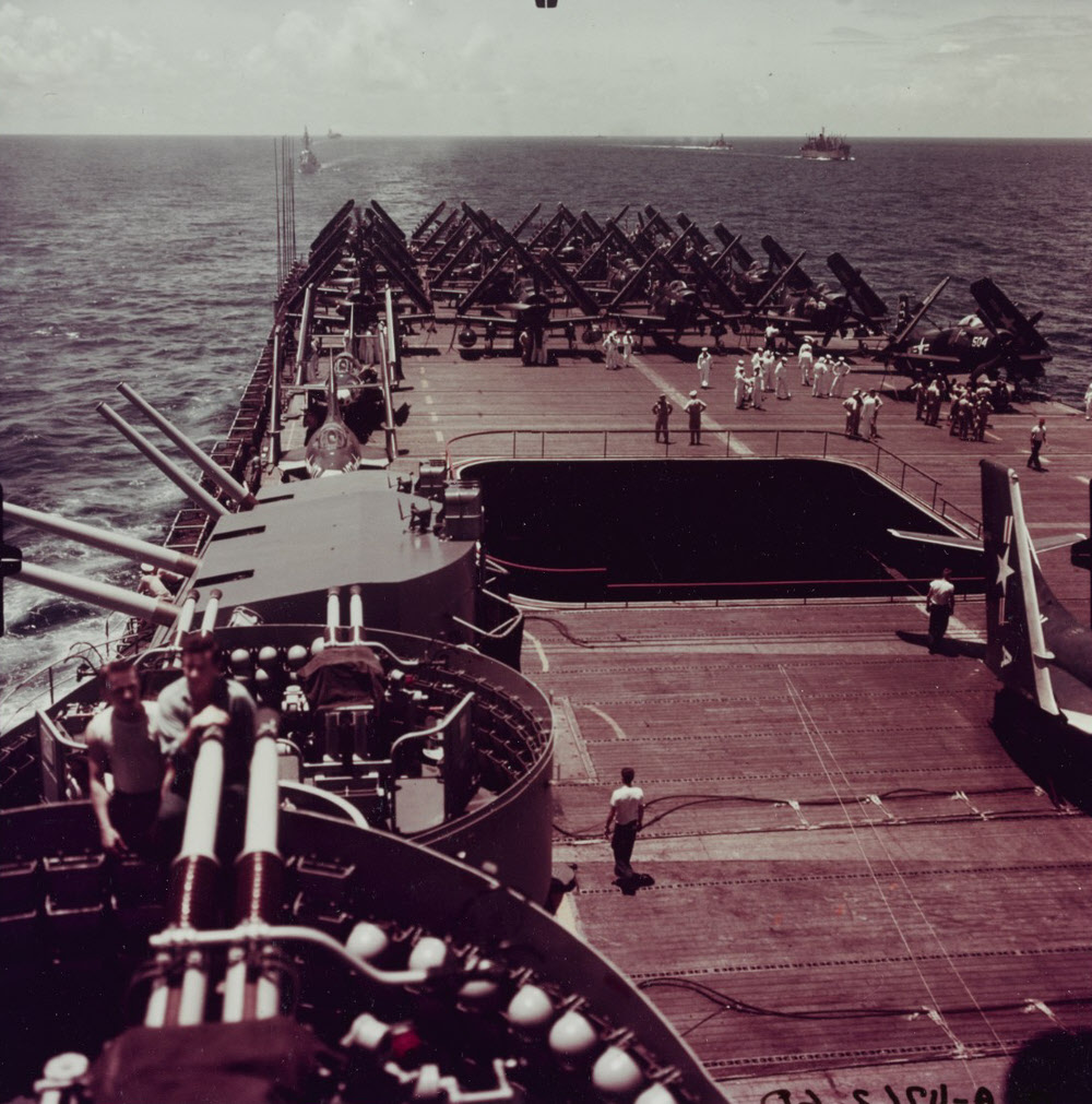 AD Skyraiders and F9F Cougars on USS Philippine Sea (CV-47) 