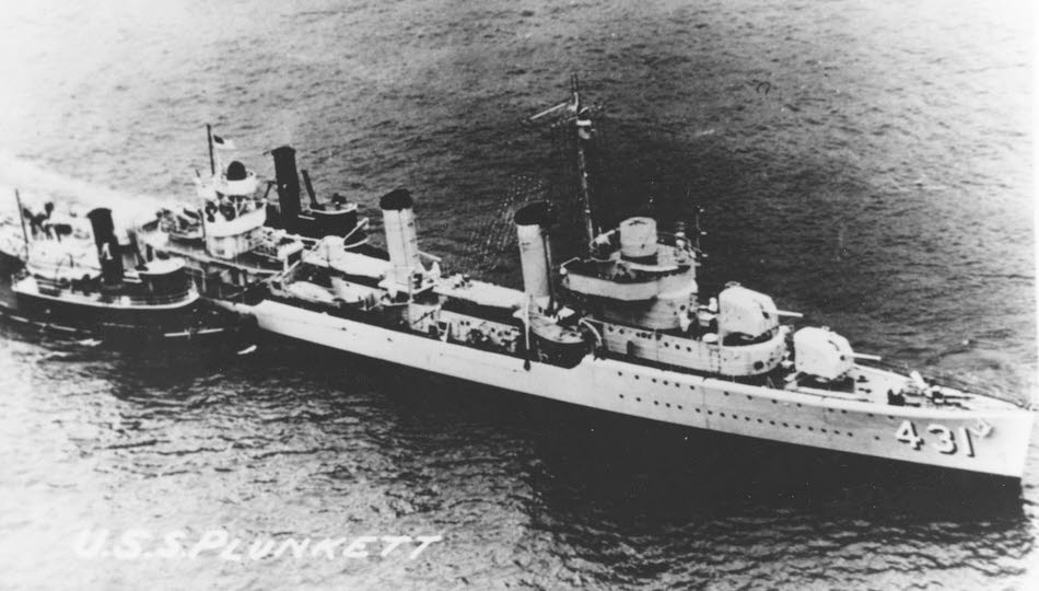 USS Plunkett (DD-431) from above