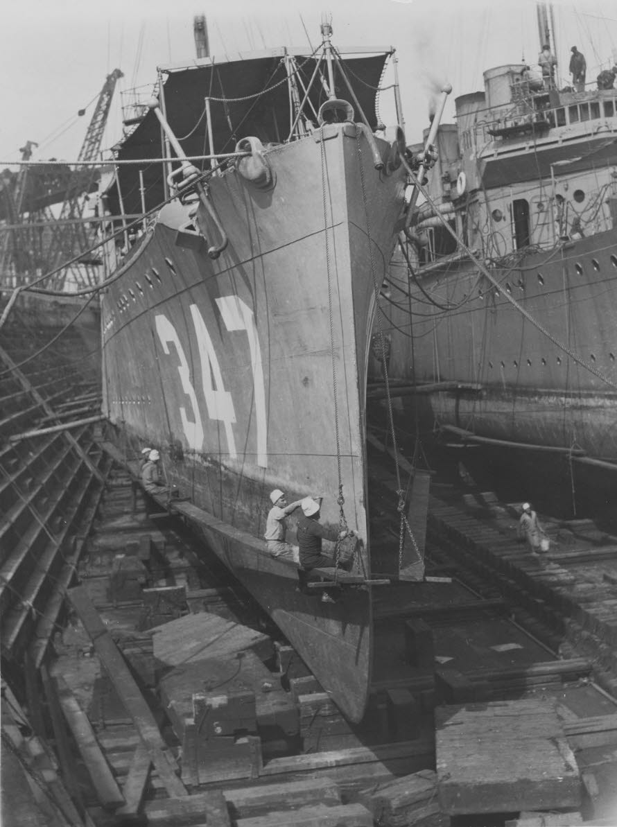 USS Pruitt (DD-347) in Dry Dock 