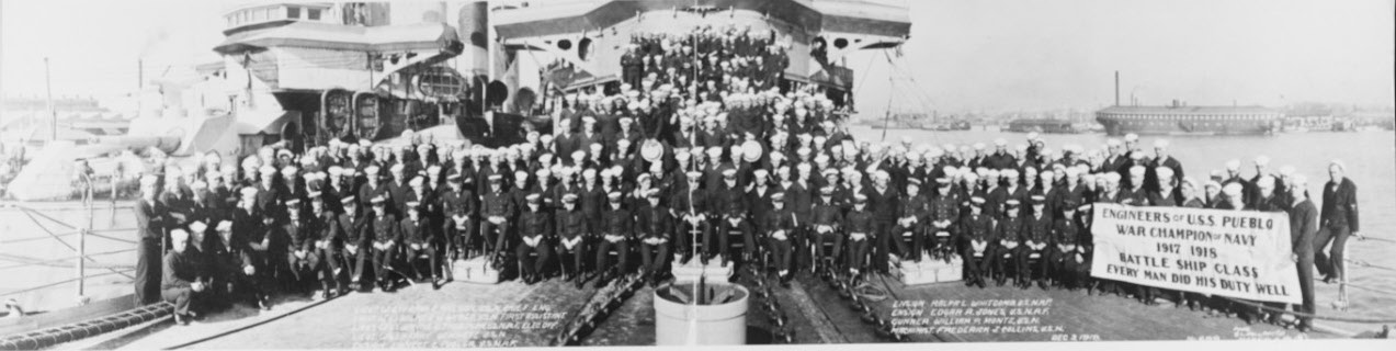 Engineering Force of USS Pueblo (ACR-7), 1918 