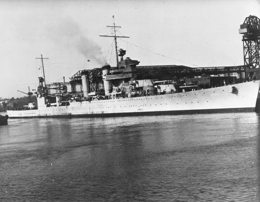 USS Quincy (CA-39) moored 