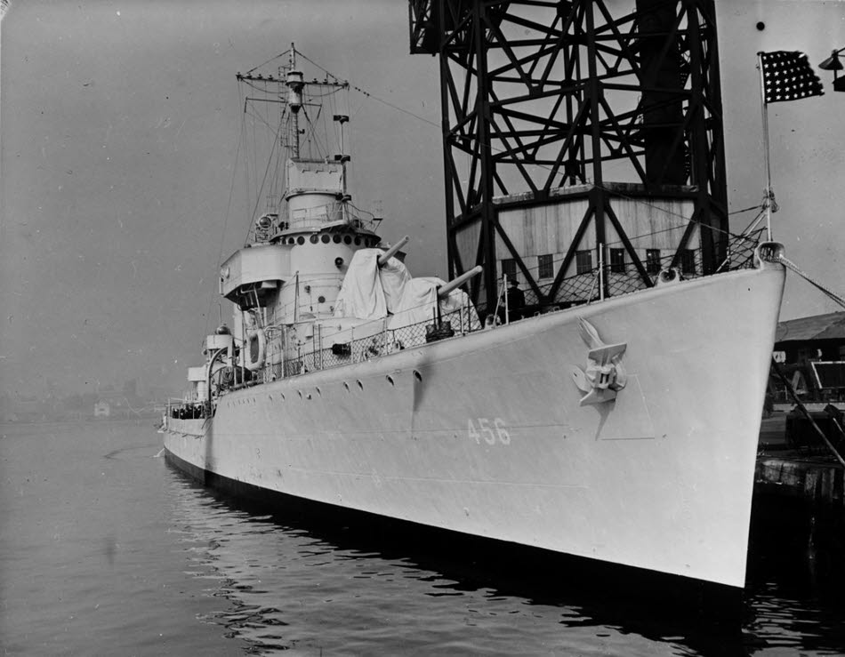 USS Rodman (DD-456) newly commissioned, 27 January 1942 