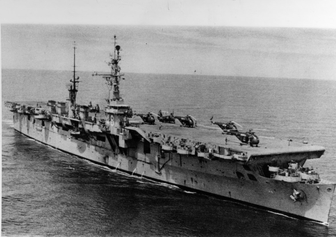 HRS and HUP Helicopters on USS Saipan (CVL-48), 1950s 
