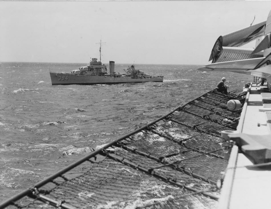 USS Sampson (DD-394) from USS Saratoga (CV-3).
