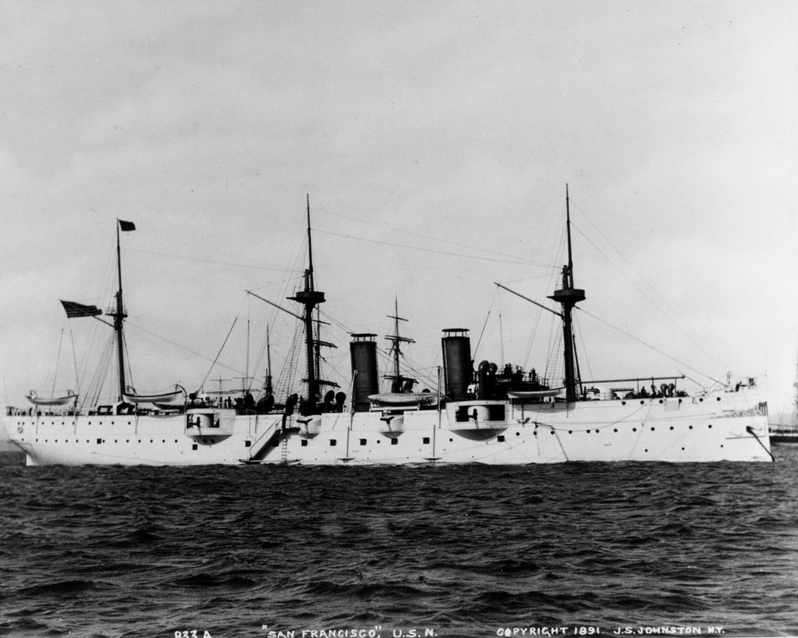 USS San Francisco (C-5) from the right 