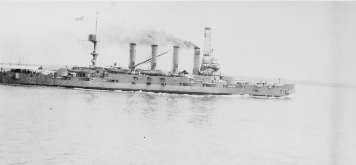 USS Seattle (ACR11) from USS Maumee, 1917