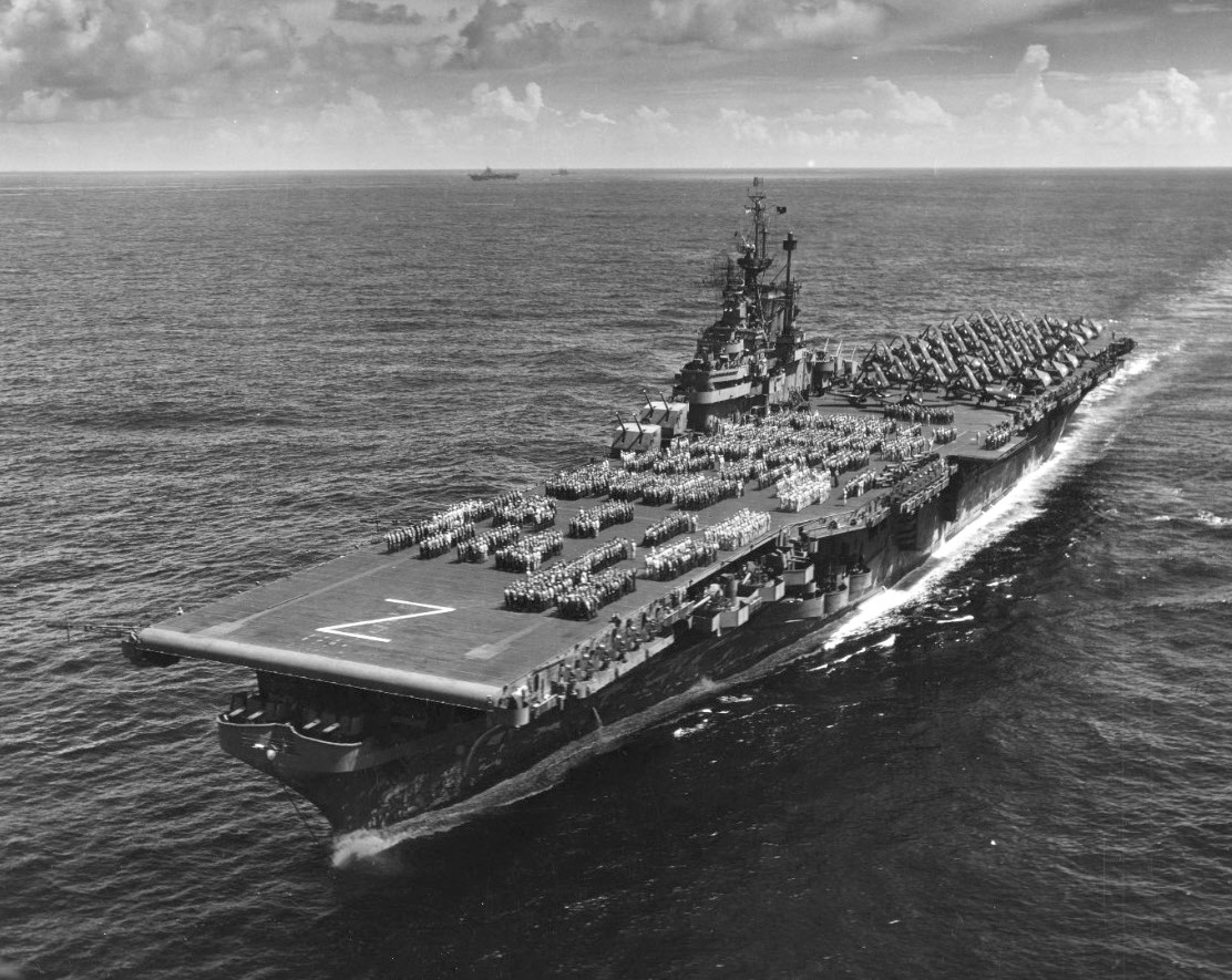 Crew Parade on USS Shangri La (CV-38), 1946 
