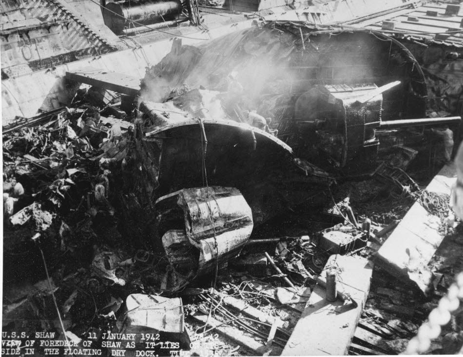 Severed Bow of USS Shaw (DD-373) 